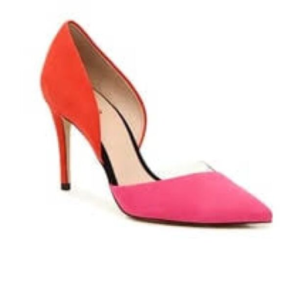 Aldo Pink and Orange Heels with Stiletto Heel and d'Orsay Cut - Picture 1 of 5